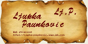 Ljupka Paunković vizit kartica